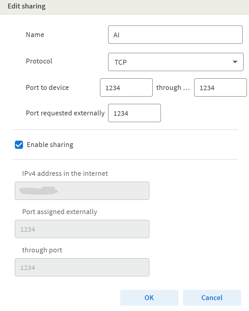 Router port forwarding configuration example